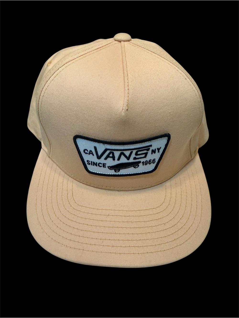 VANS Trucker Skater Cap Hat Since 1966 Snapback Apricot NY CA EUC